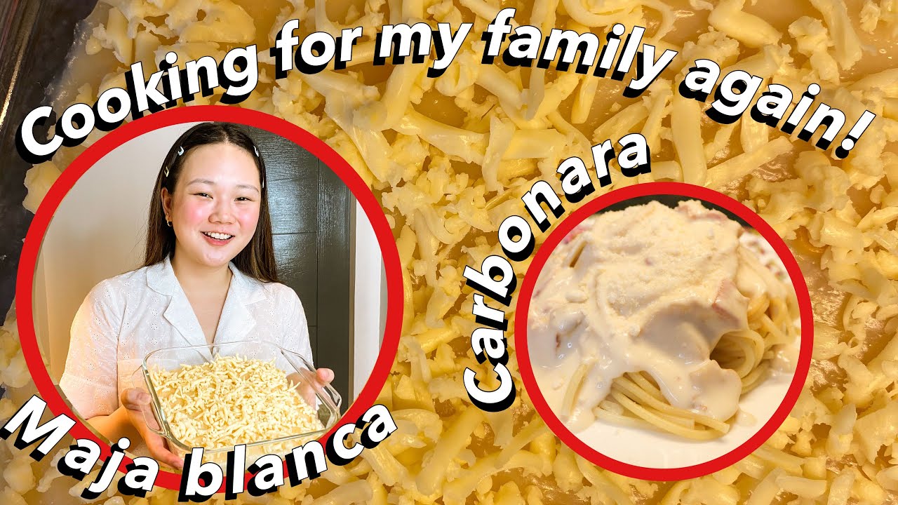 COOKING FOR MY FAMILY: MAJA BLANCA AND CARBONARA! | ASHLEY SANDRINE