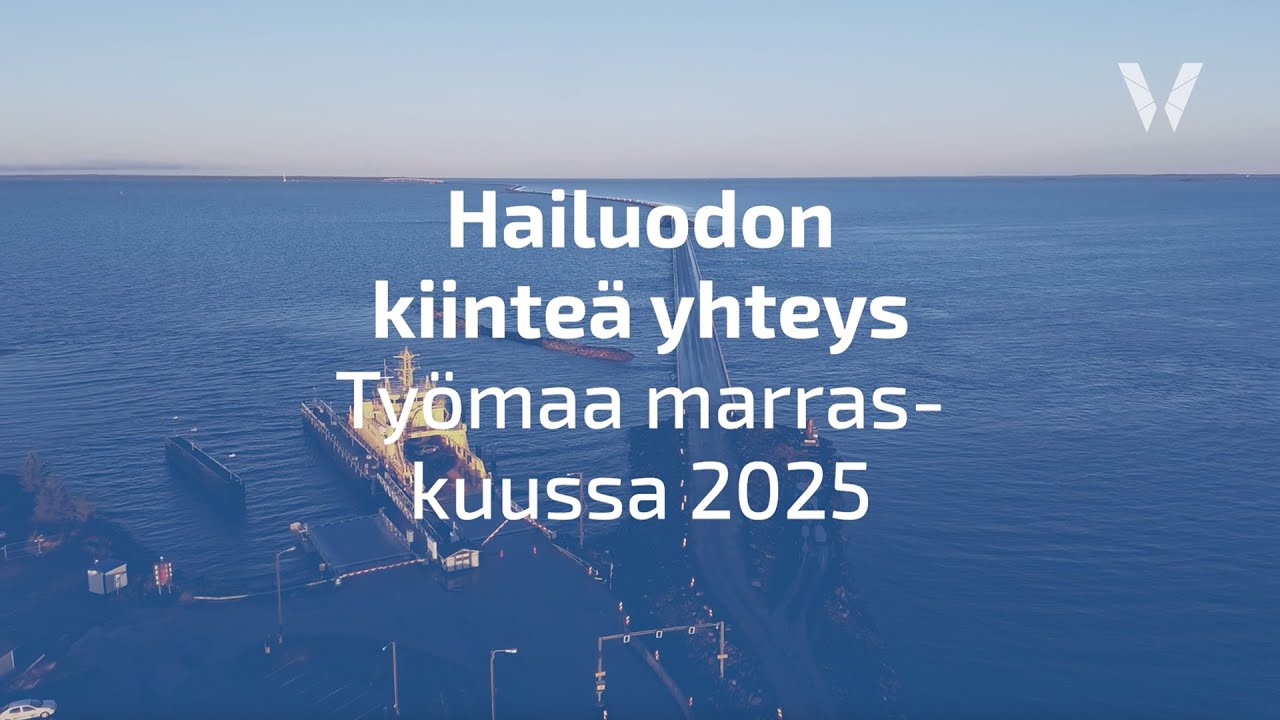 Hailuodon kiinteän yhteyden työmaa marraskuussa 2025