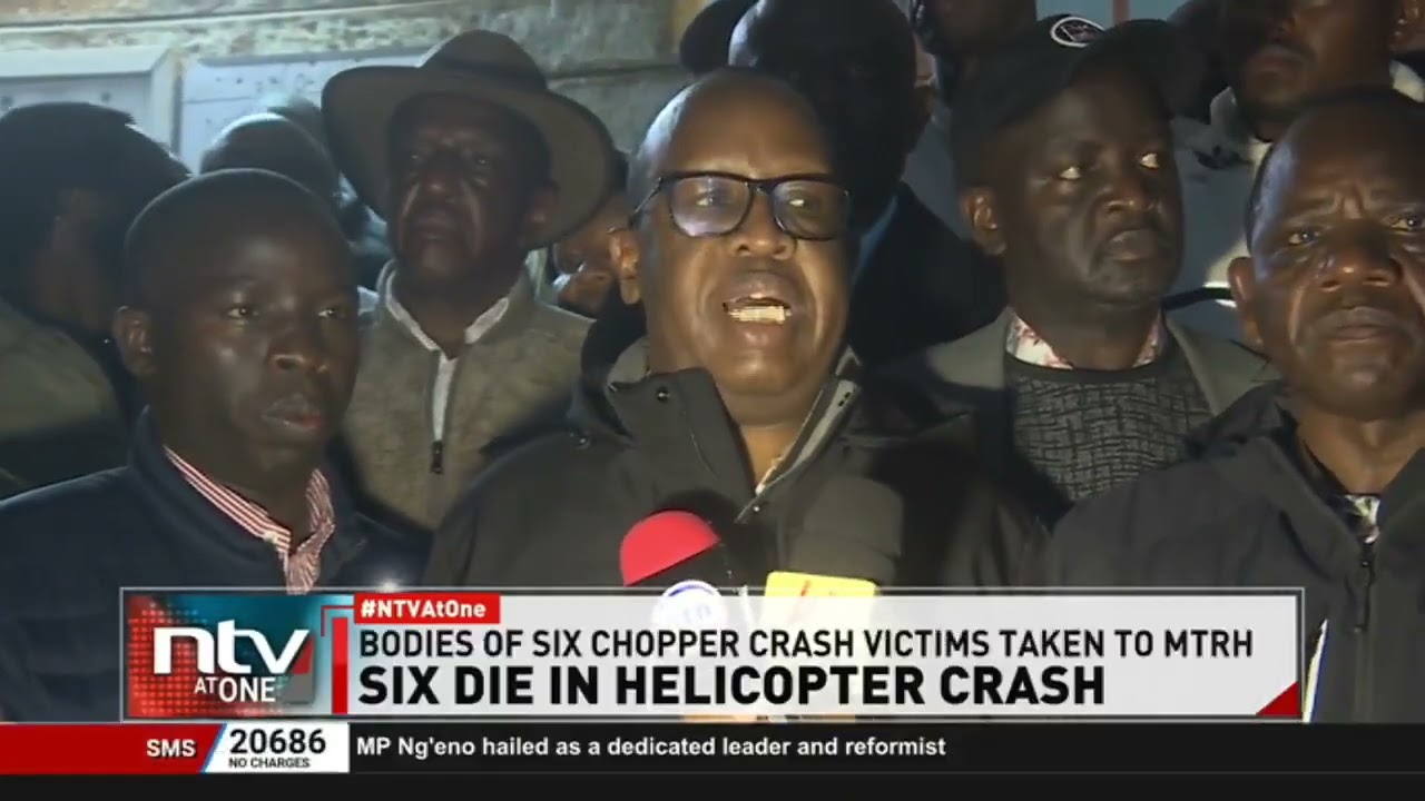 Six dead in helicopter crash, including MP Ng'eno, taken to Eldoret morgue