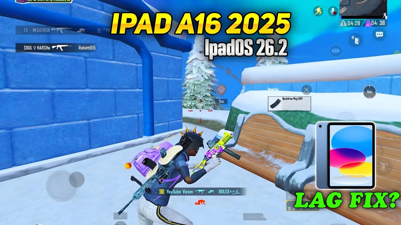 IPAD 11TH GEN(A16) BGMI TEST⚡ || IPADOS 16.2 || VIZOM