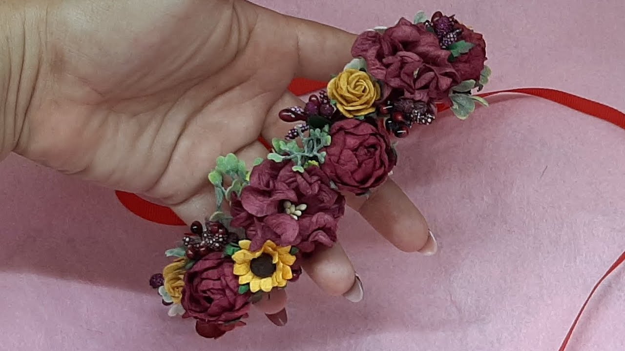 corona de flores y follages |paso a pasó |como hacer una corona @mayraleon4265
