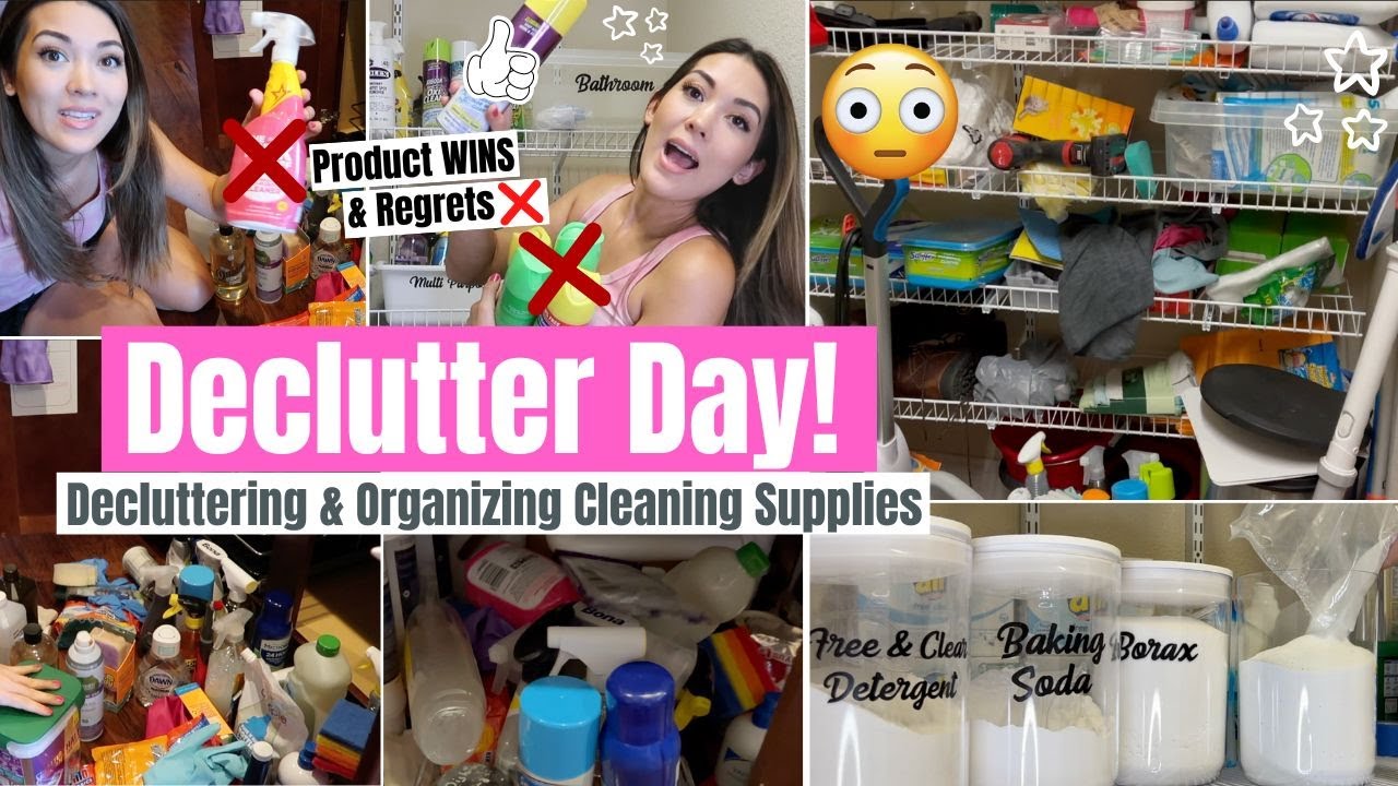 DECLUTTER & ORGANIZE DAY! Speed Decluttering My Cleaning Closet & Laundry Room