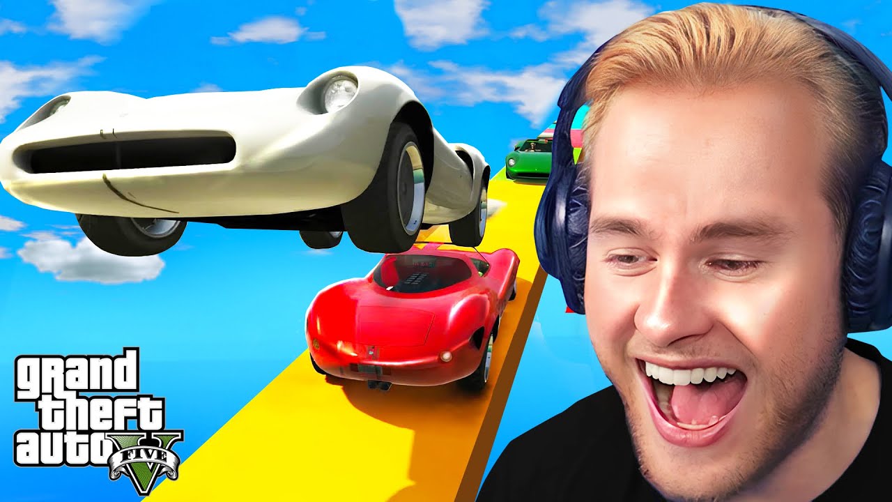 Mijn Auto Als STUNT RAMP Gebruiken! 😂 - GTA 5 Races (Nederlands)