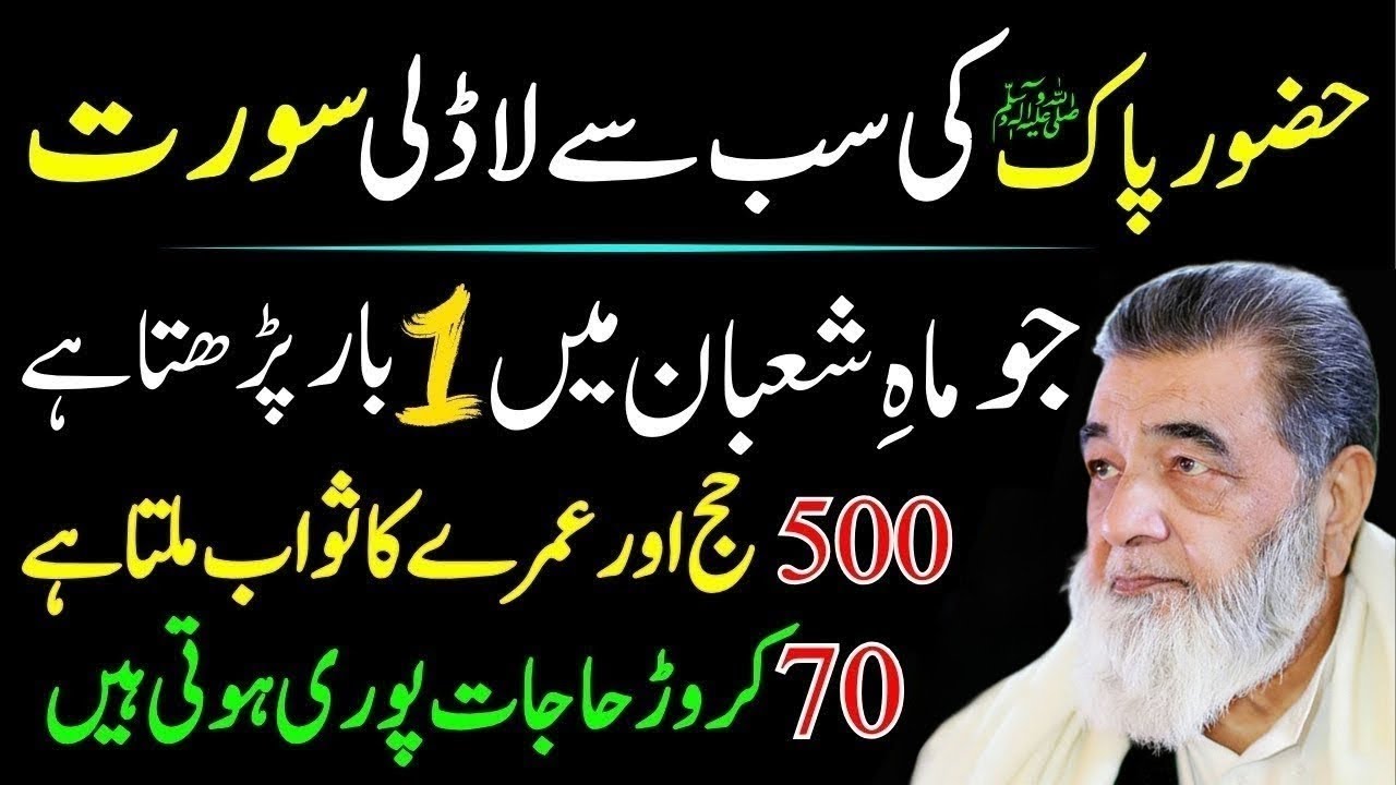 Hazoor ﷺ Ki Sab Se Ladli Surat Aur Tasbeeh  Mahe Shaban Mein Zaroor Parhen | Baba Irfan Ul Haq