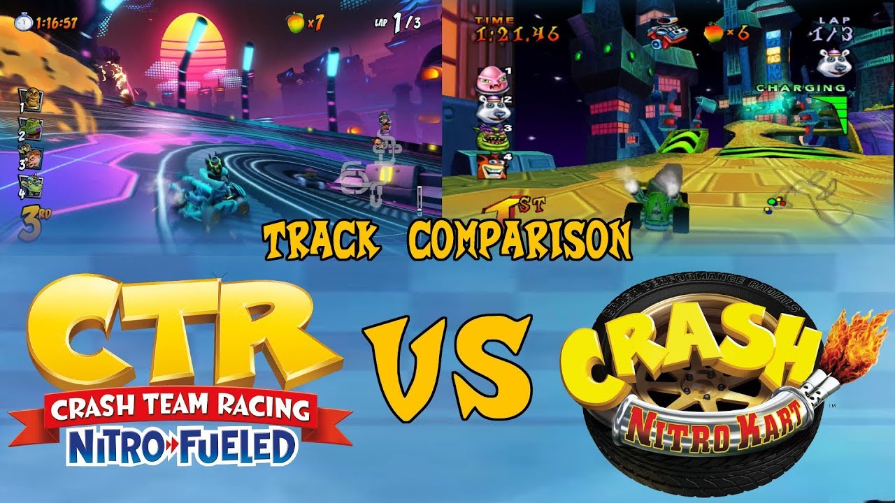CTR Nitro Fueled vs Nitro Kart track comparison