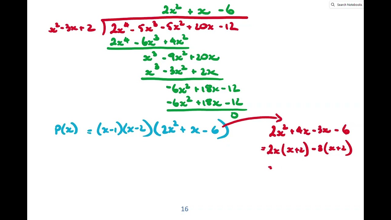 Yr 11 Ext 1 Polynomials 5 - Consequences of the factor theorem