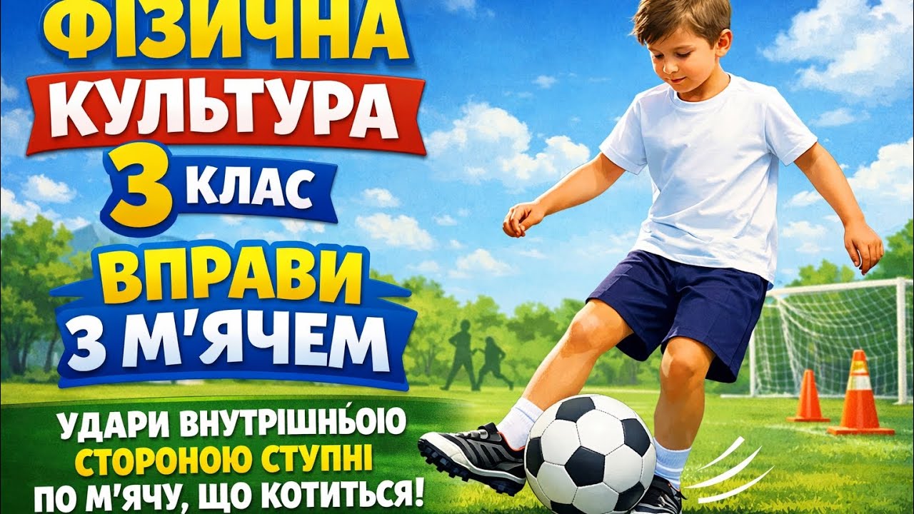 Удари внутрішньою стороною ступні по м’ячу, що котиться | 3 клас | Дистанційне навчання 