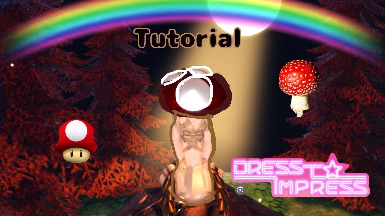 Tutorial on how to make a mushroom in dress to impress