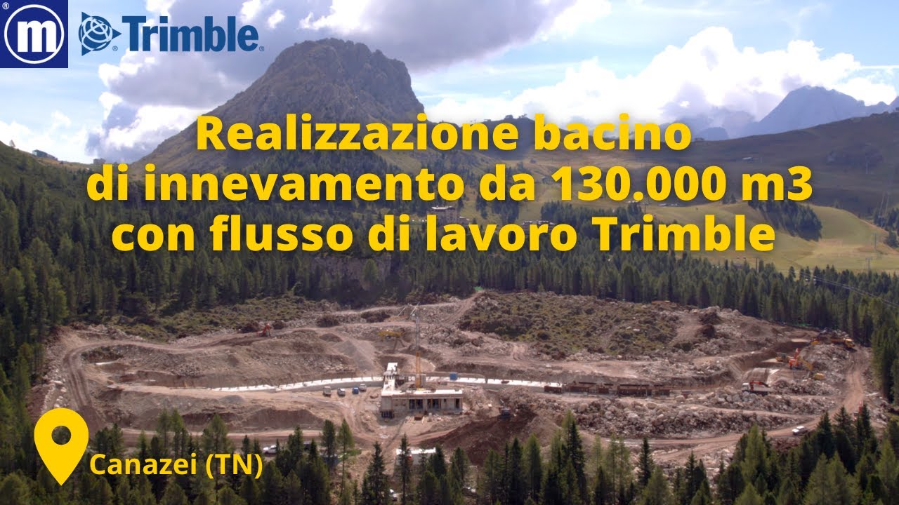 Costruzione bacino di innevamento con flusso di lavoro Trimble