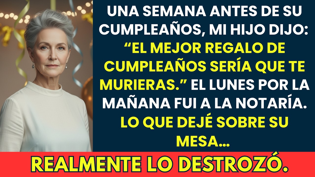 En el cumpleaños de mi hijo, gritó: “El mejor regalo sería que murieras” — entonces desaparecí