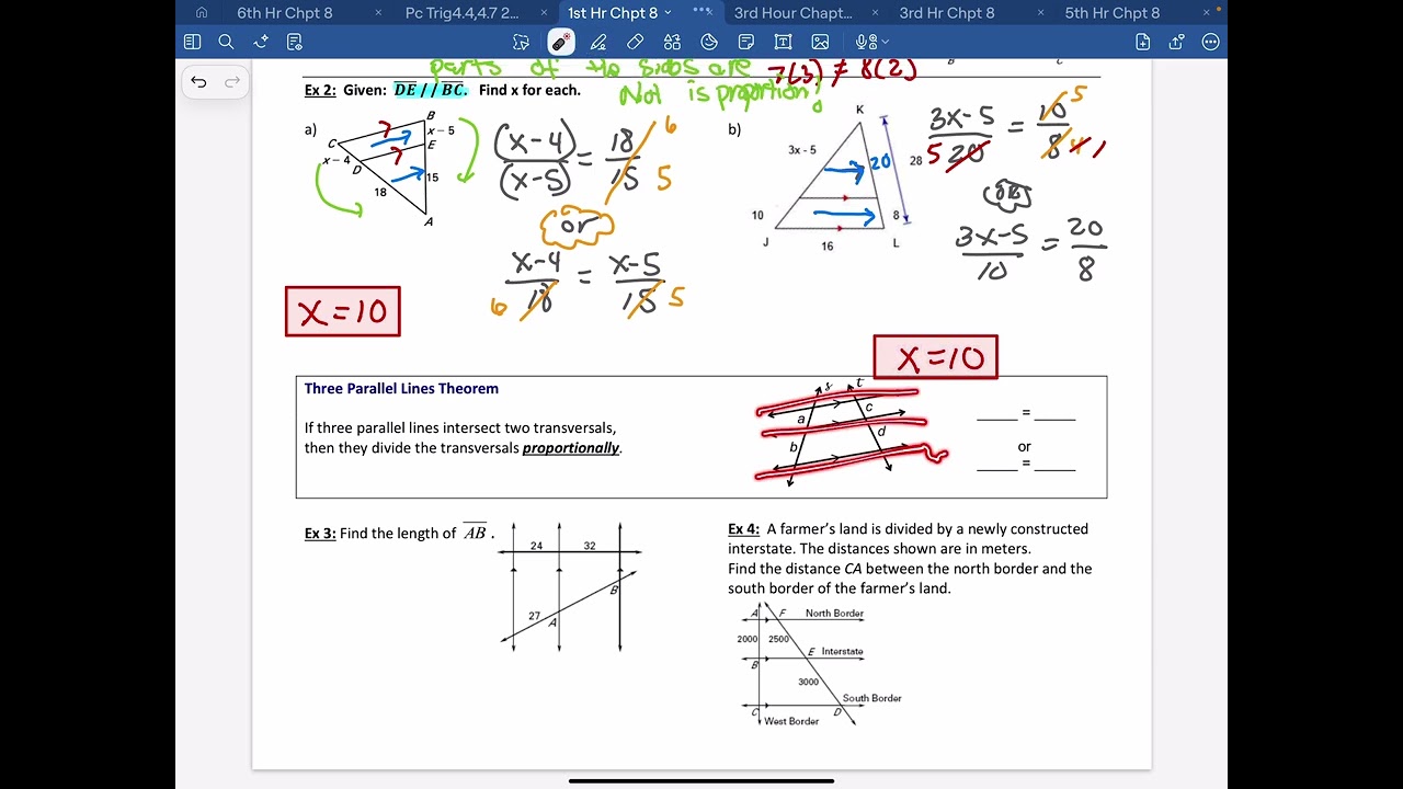Proportionality Theorems Part 1