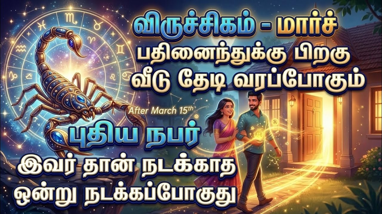 விருச்சிகம் - மார்ச் 15-க்கு பிறகு வீட்டு வாசலை மிதிக்கப்போகும் நபர் யார்? நடக்காத 1 நடக்கப்போகுது!