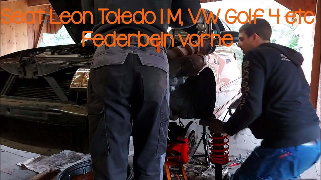 Seat Leon Toleodo 1M VW Golf 4 Bora etc Federn Stoßdämpfer und Domlager vorne erneuern
