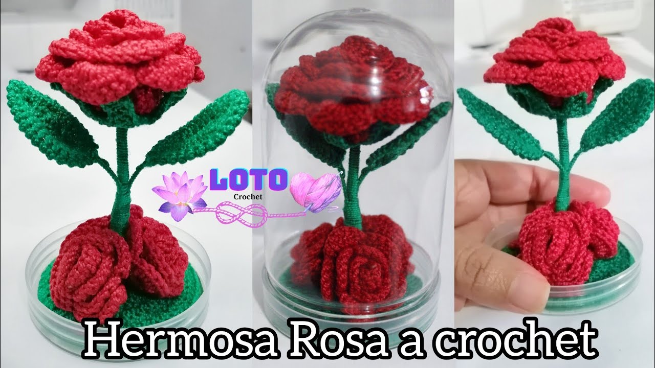 Cómo hacer Rosa a crochet/How to make an easy crochet rose/Cómo hacer Rosa a crochet fácil/Pasoapaso