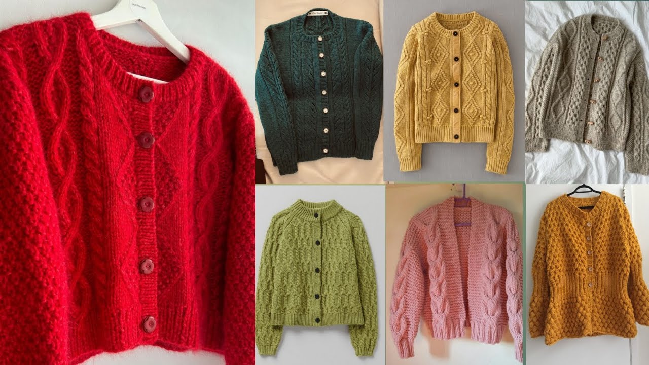 60 Hand Knit Long Sleeve Sweater Cardigan Design Ideas for Womens #knittingpatterns 
