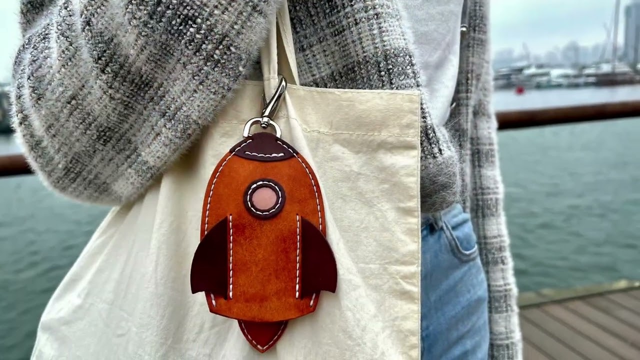 Rocket Leather Key Holder- Handmade in Hong Kong - DIY with tutorial video