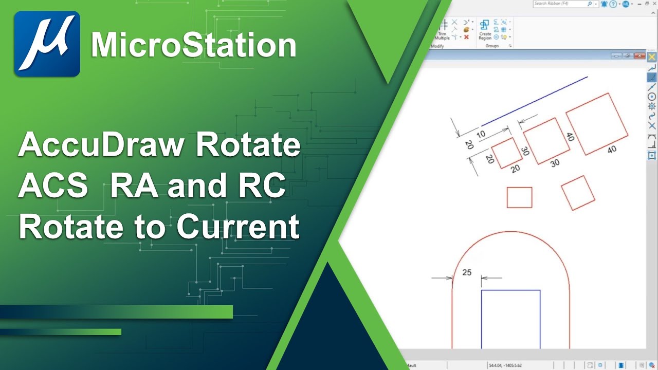 17 - AccuDraw Shortcuts: Rotate to ACS, View, Current