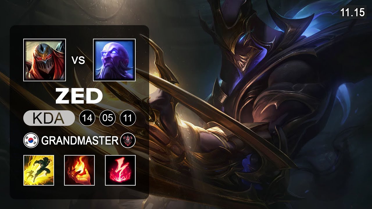 Zed Mid vs Ryze - KR Grandmaster Patch 11.15