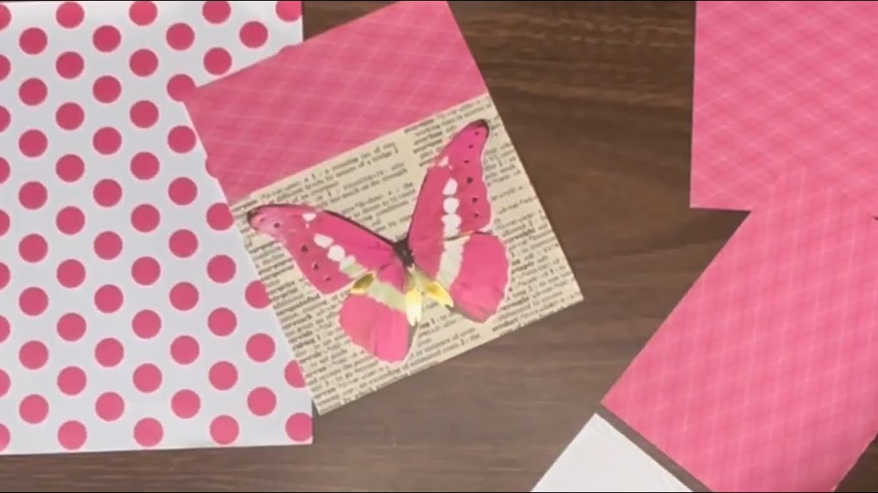 Creating a Pink Butterfly Polka Dot Journal Ephemera Bundle