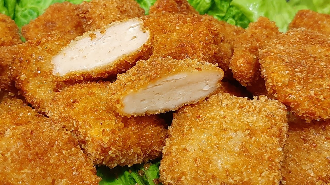 Uzeri Çıtır ici yumşaq Nuggetsleri Evde özunuz Hazirlayin/Lezzetli Nagget resepti