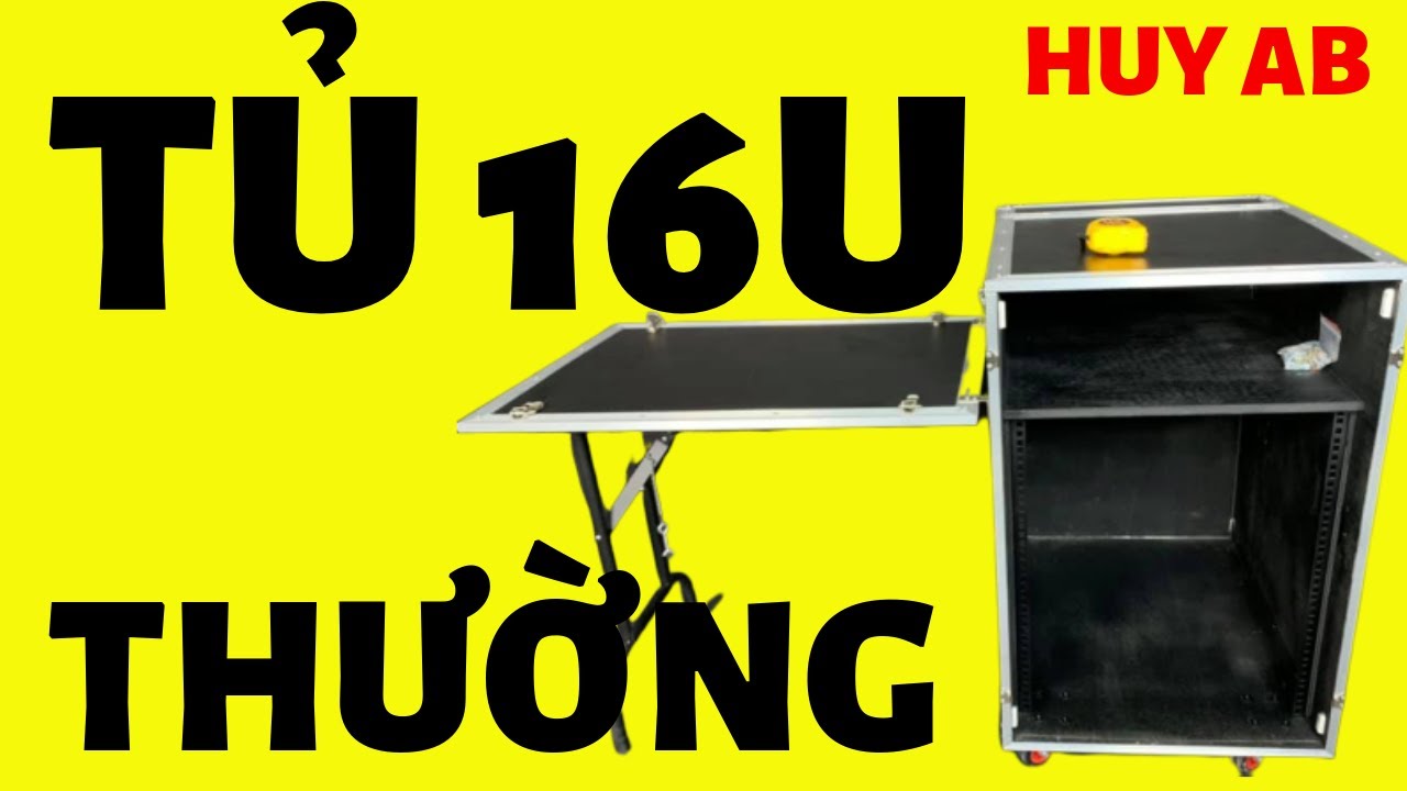 Tủ 16u c&oacute; b&agrave;n m&aacute;y t&iacute;nh hộc mixer tủ d&agrave;n &acirc;m thanh | ABshop.com.vn