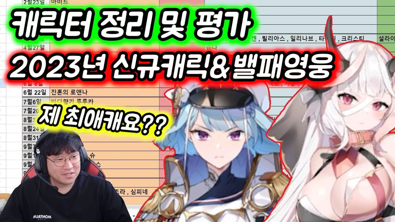 [에픽세븐] 2023년도 캐릭터 정산!!! 신캐,밸패 캐릭 총 정리 점수평가