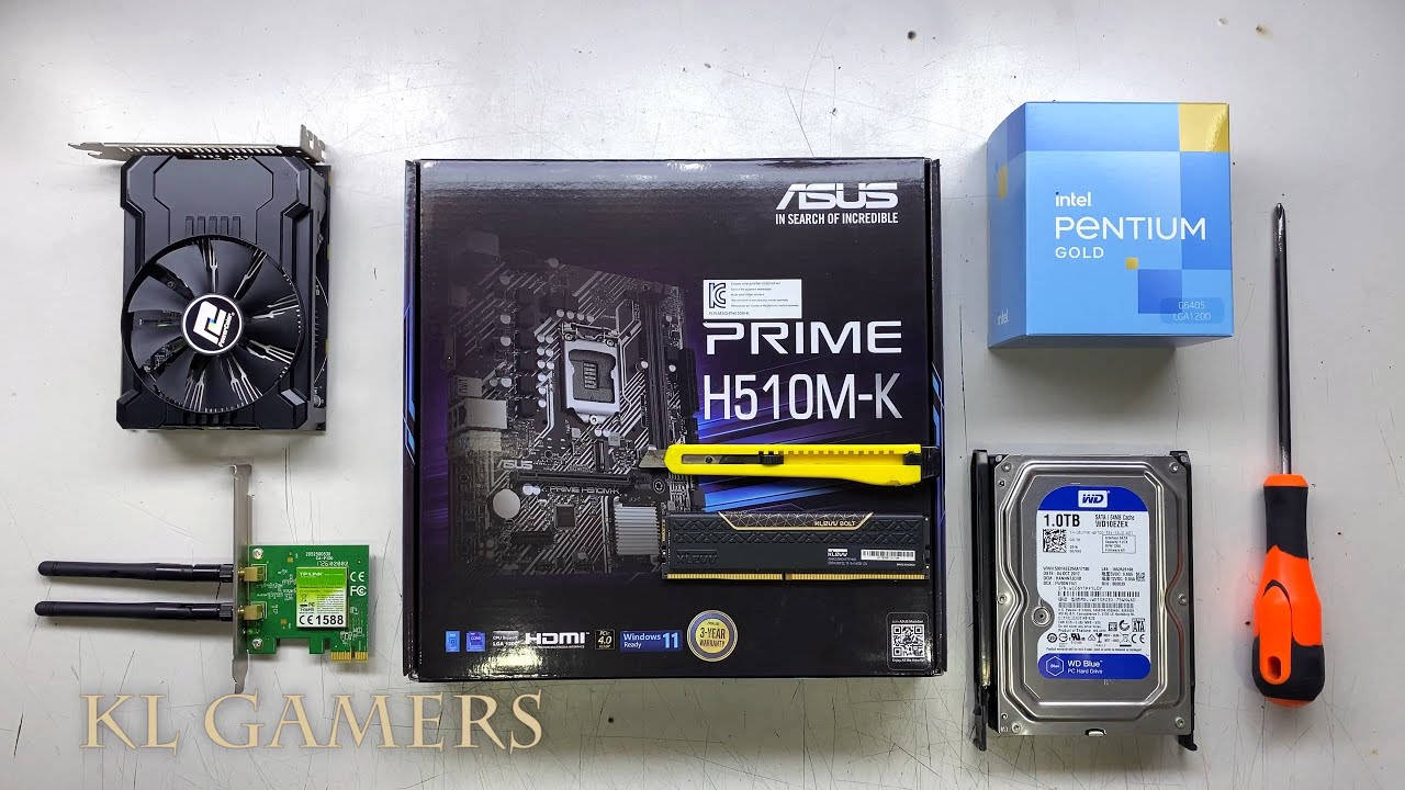 intel Pentium GOLD G6405 ASUS PRIME H510M-K PowerColor RX550 Budget Gaming PC Build