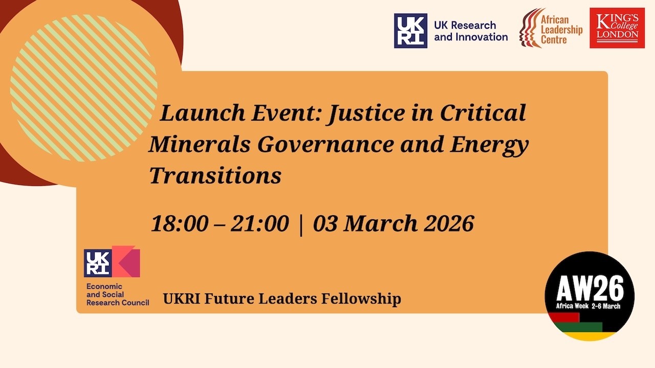 Launch of Justice in Critical Minerals Governance and Energy Transitions Project UKRI FLF Project