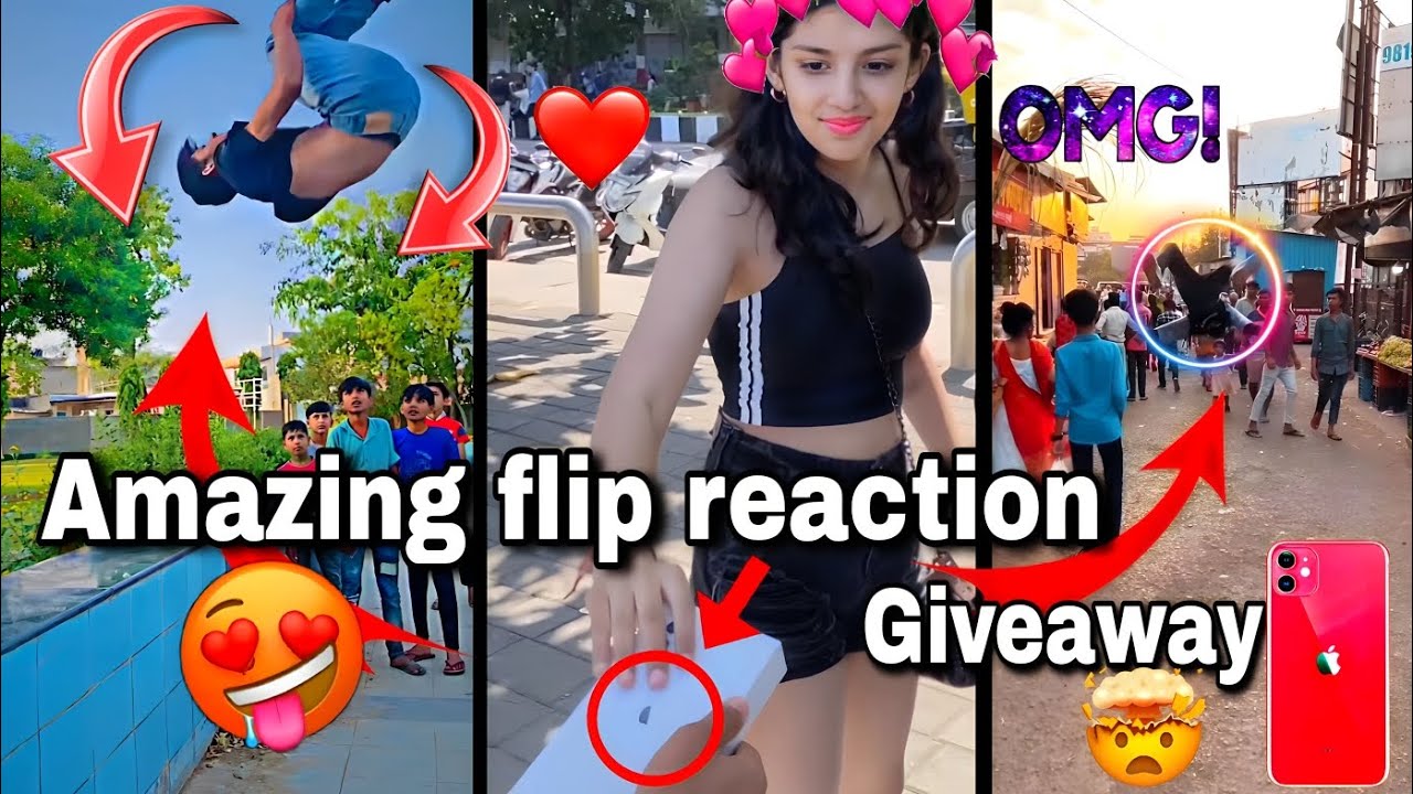Amazing flip girls reaction 🥰😍😍