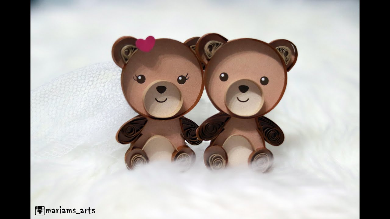 Quilling Bear| Make your favorite cartoon character and toys using Quilling Paper art