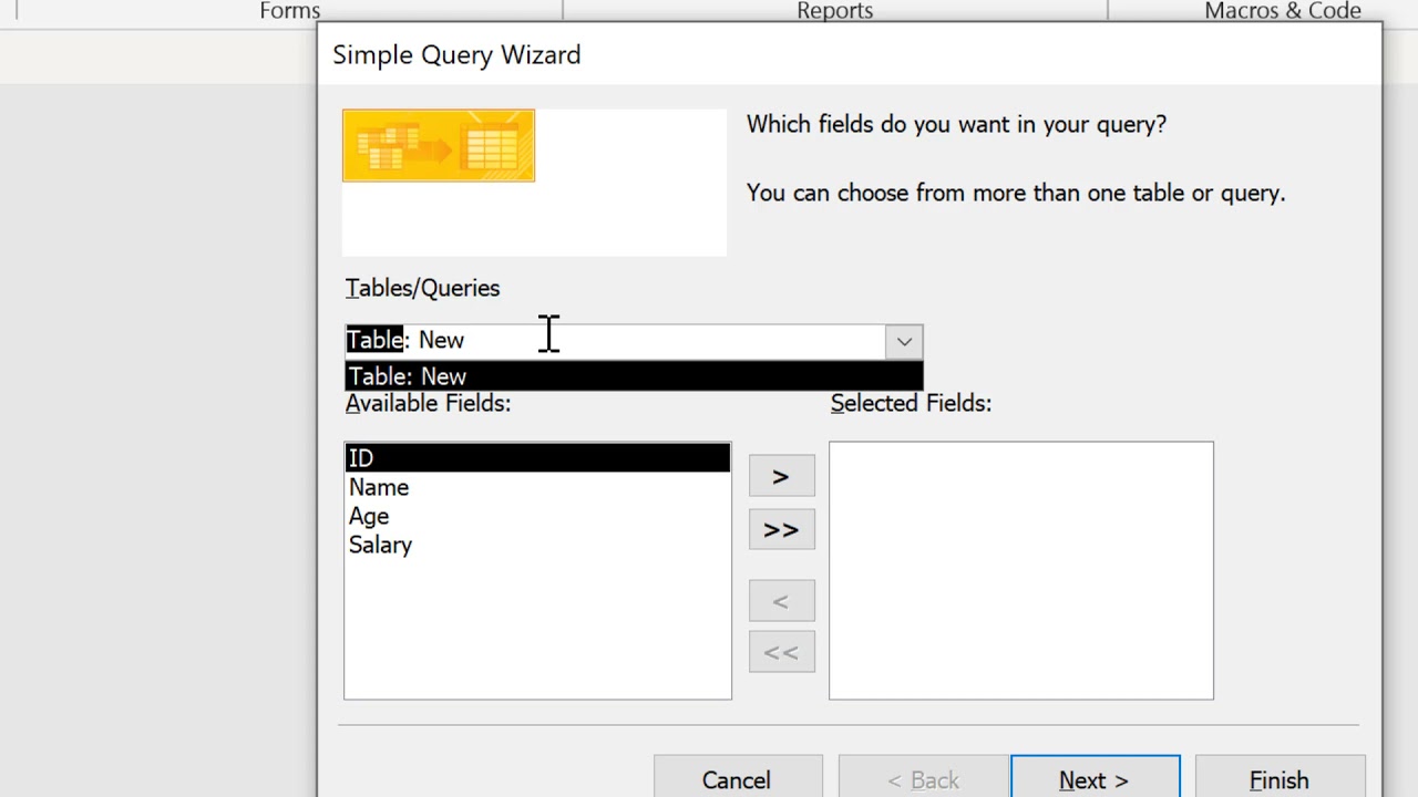 16. Simple Query Wizard