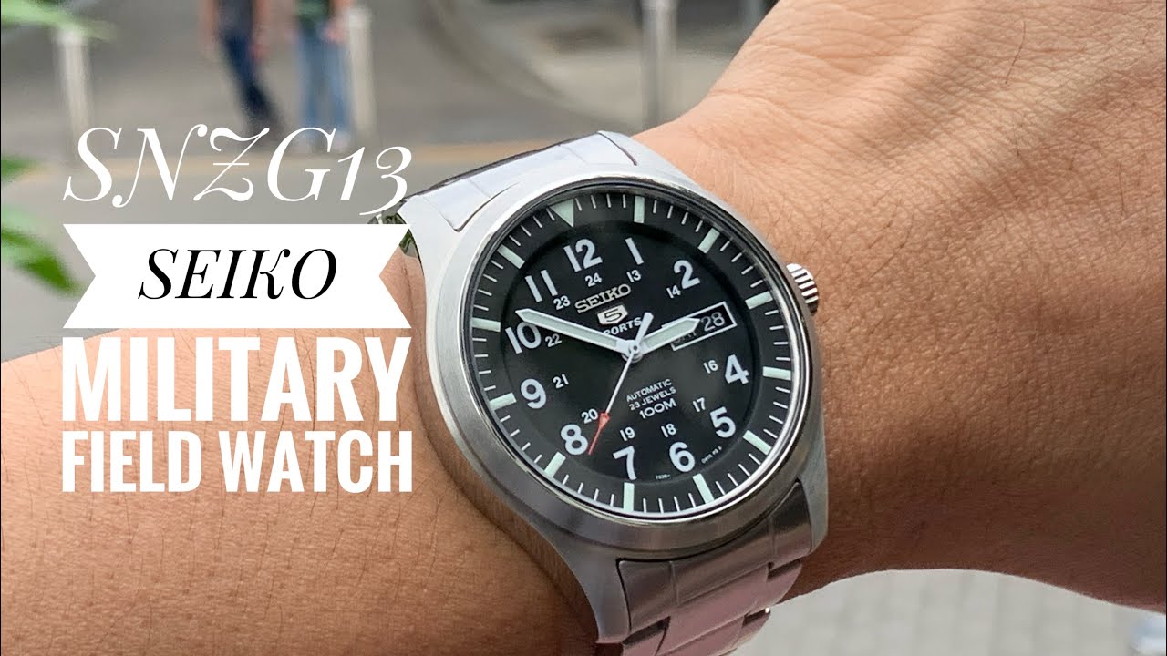 SEIKO SNZG13 Military Field Watch Unboxing Review Specs & Size!