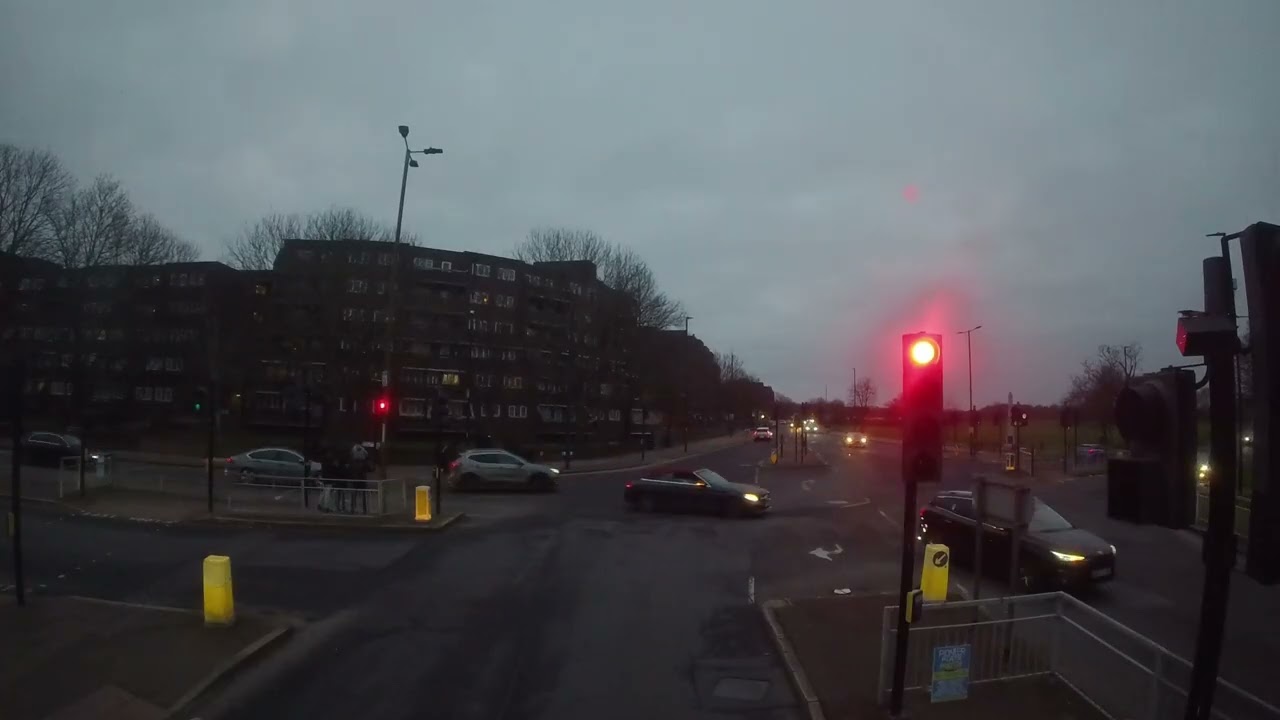 Journey on the London Bus route 244's Shooters Hill diversion section