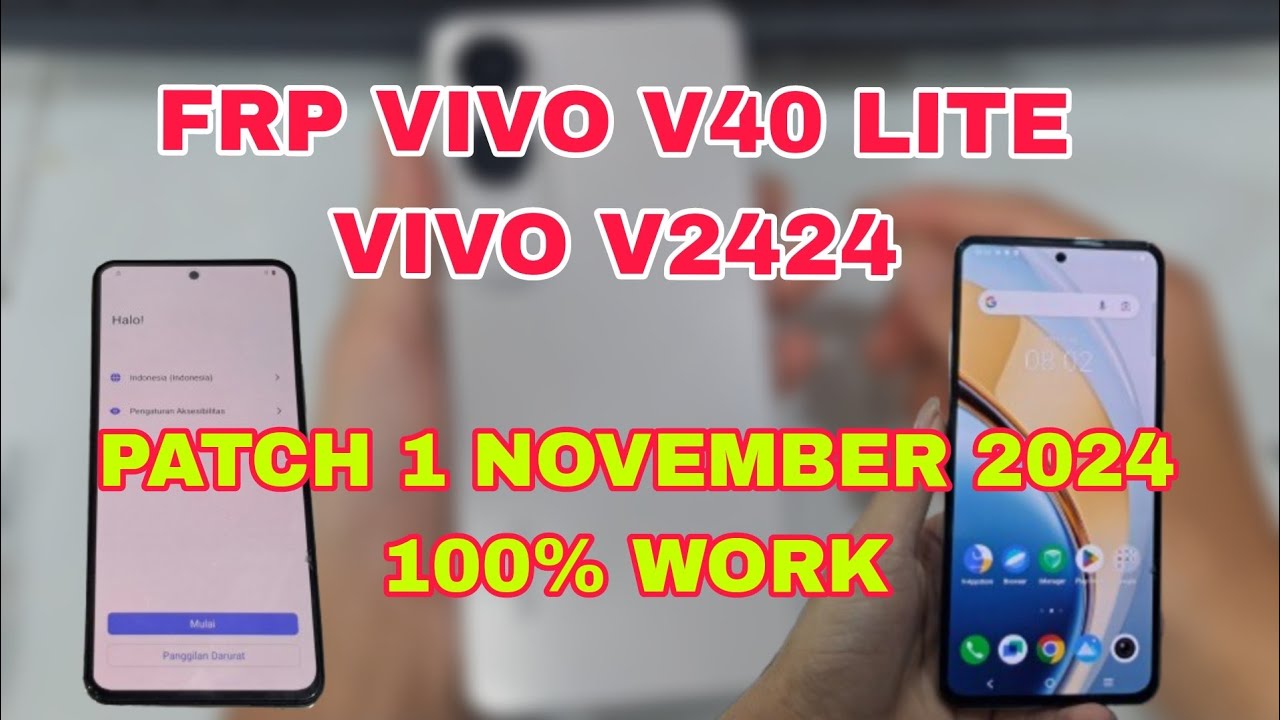 FRP BYPASS VIVO V40 LITE  WITHOUT PC - VIVO V2424 BYPASS ACCOUNT GOOGLE PATCH LATEST UPDATE
