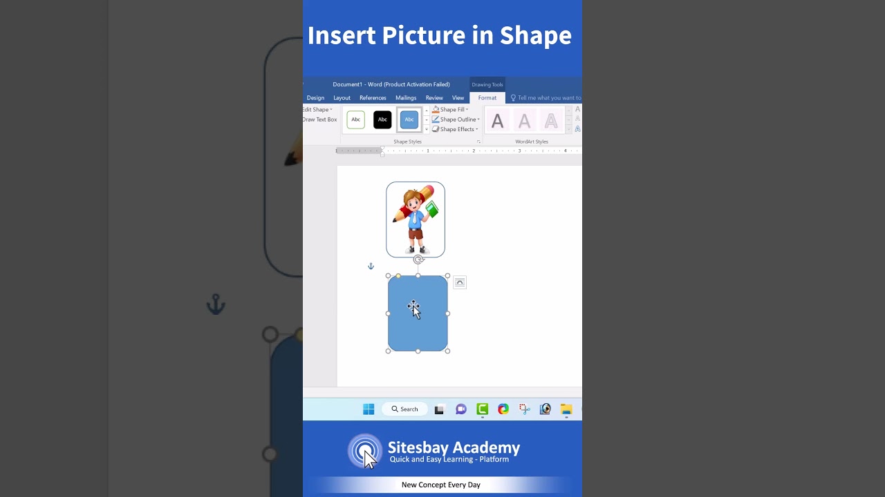 Insert Picture in Shape in MS Word