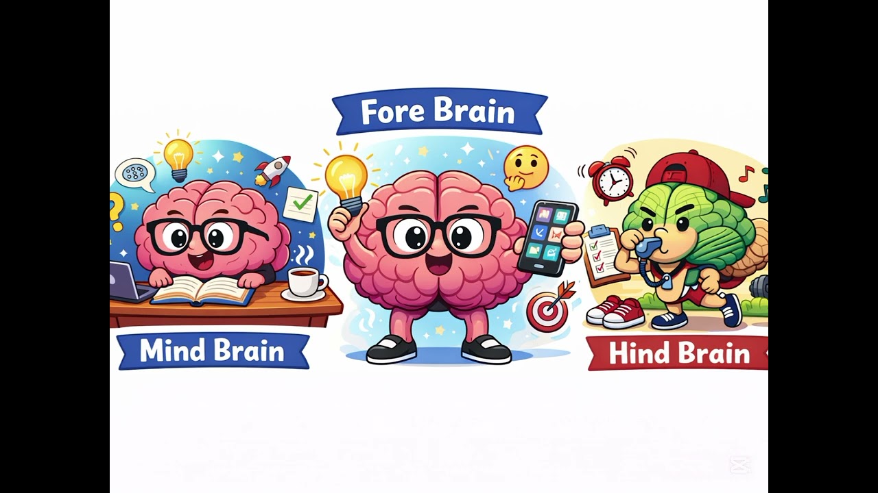 simple definition biology for the fore brain and mind brain hind brain 🧠 so easy topic 