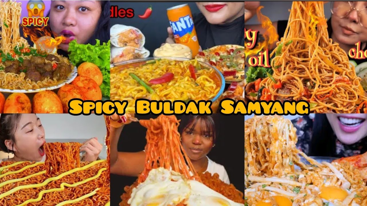 Extra Creamy Spicy Buldak Samyang Noodles with  Indo Chinese Food Asmr Mukbang/Eating Food 
