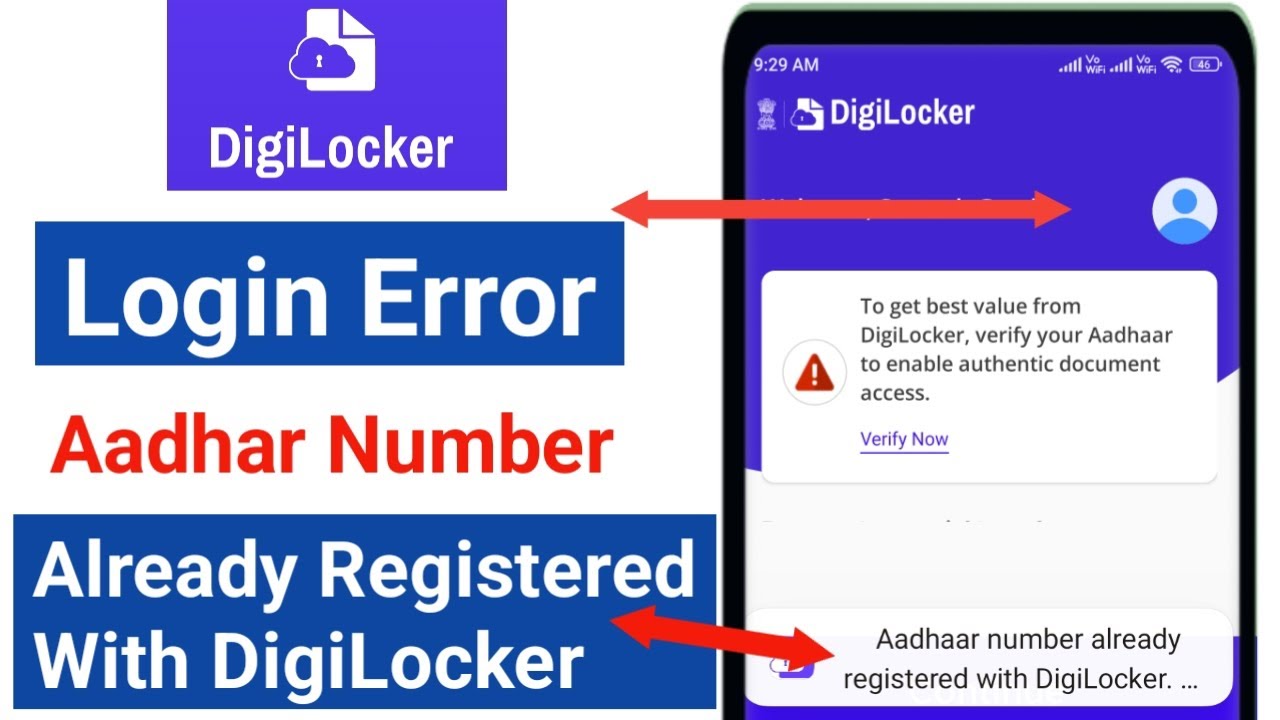 DigiLocker Login Issue / DigiLocker not  Verified /Aadhar Number Already Registered With DigiLocker.