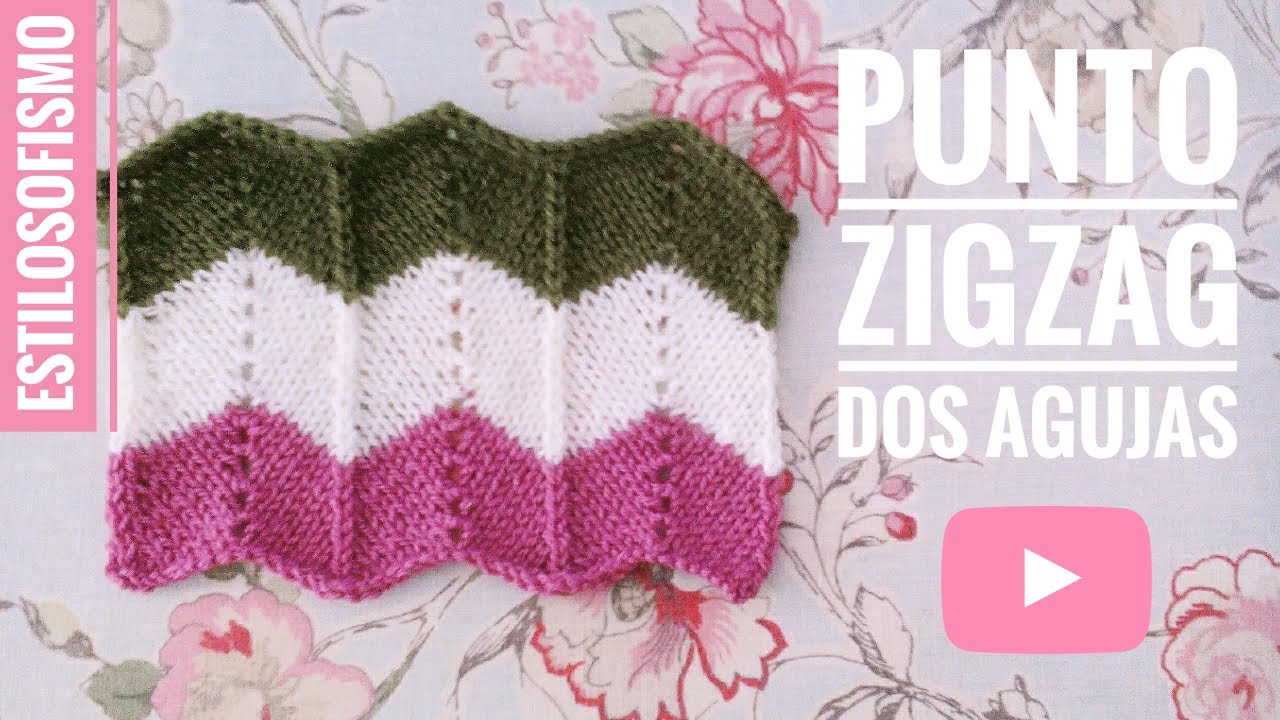 Cómo tejer PUNTO ZIG ZAG a dos agujas.  ESTILOSOFISMO [27] ( Chevron blanket)