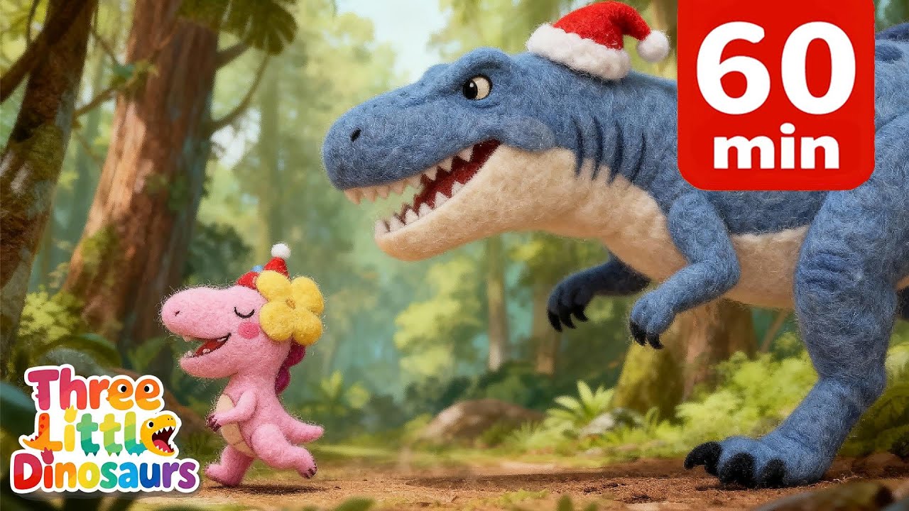 [1 HOUR LOOP] New Year Hurrah | Dinosaurs for Kids | Toddlers, Kids, Babies Nursery Rhymes
