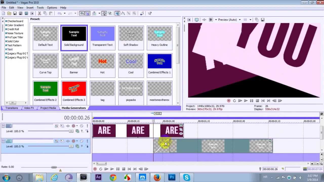 Sony Vegas // Text effect 10