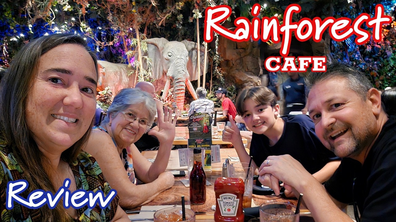 Rainforest Cafe Disney Springs! Full Dining Review! We Didn't Expect What We Got!