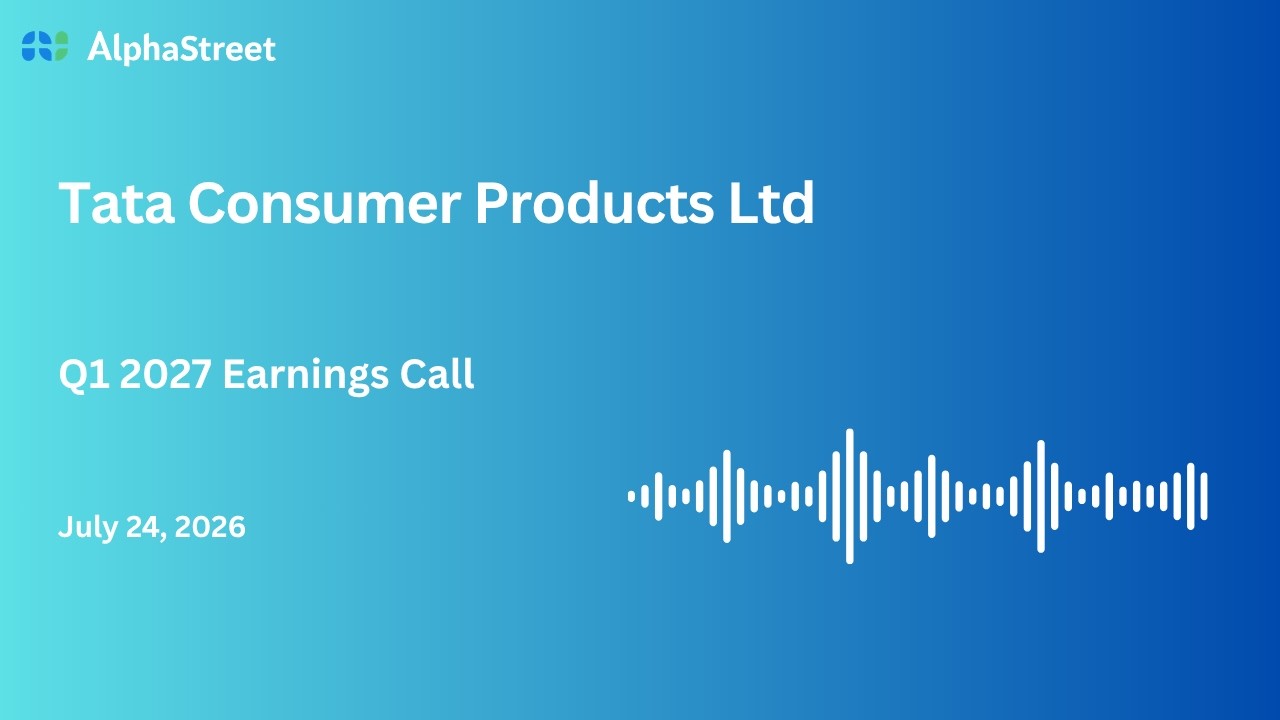 Конференц-колл Tata Consumer Products Ltd по итогам первого квартала 2026-27 финансового года