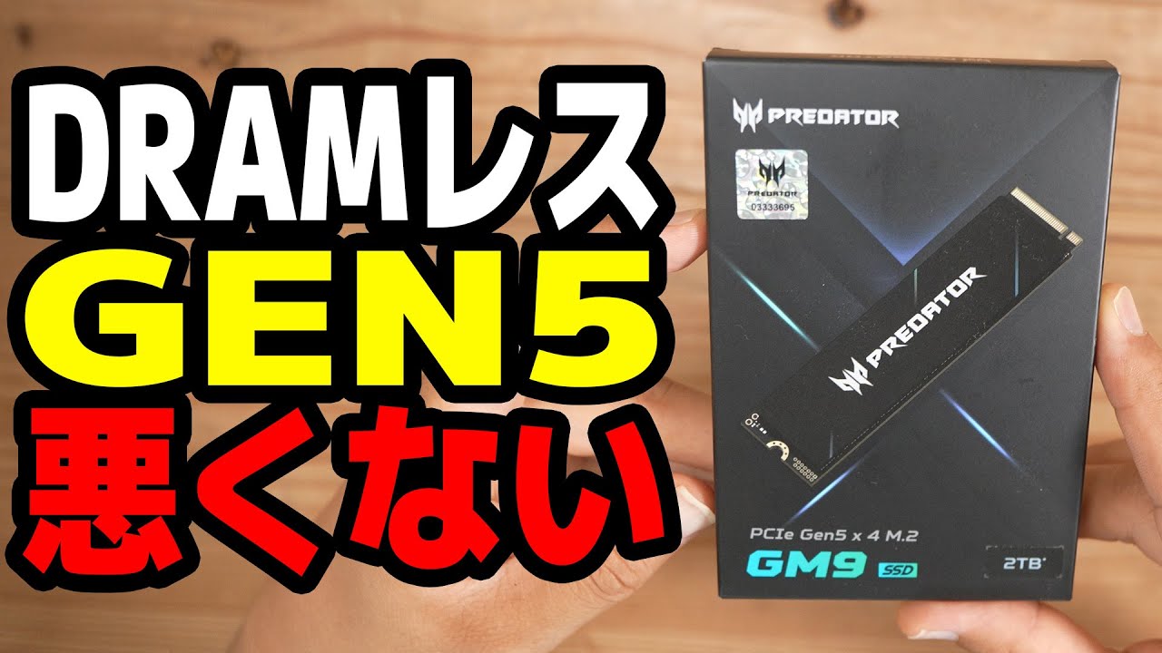 【PRADETOR/GM9】DRAMレスのGEN5M.2SSDが新しいスタンダードな予感【PR】