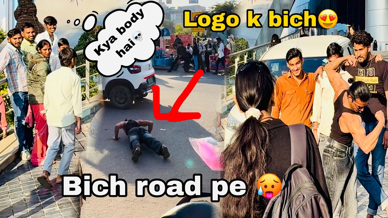 Bodybuilder Boy Ko Diya Public Main Challenge 😂Shirtless Hot Boy Public Reaction 🥵