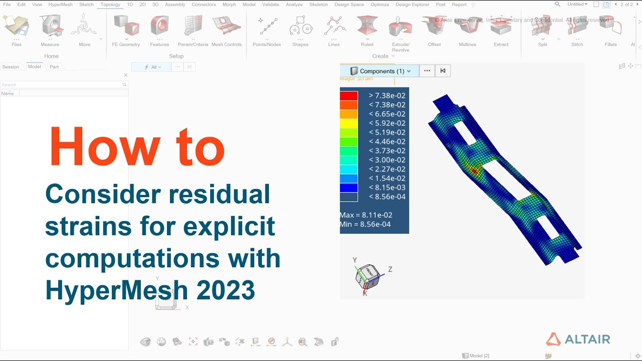 How to Consider residual strains for explicit computations with HyperMesh 2023