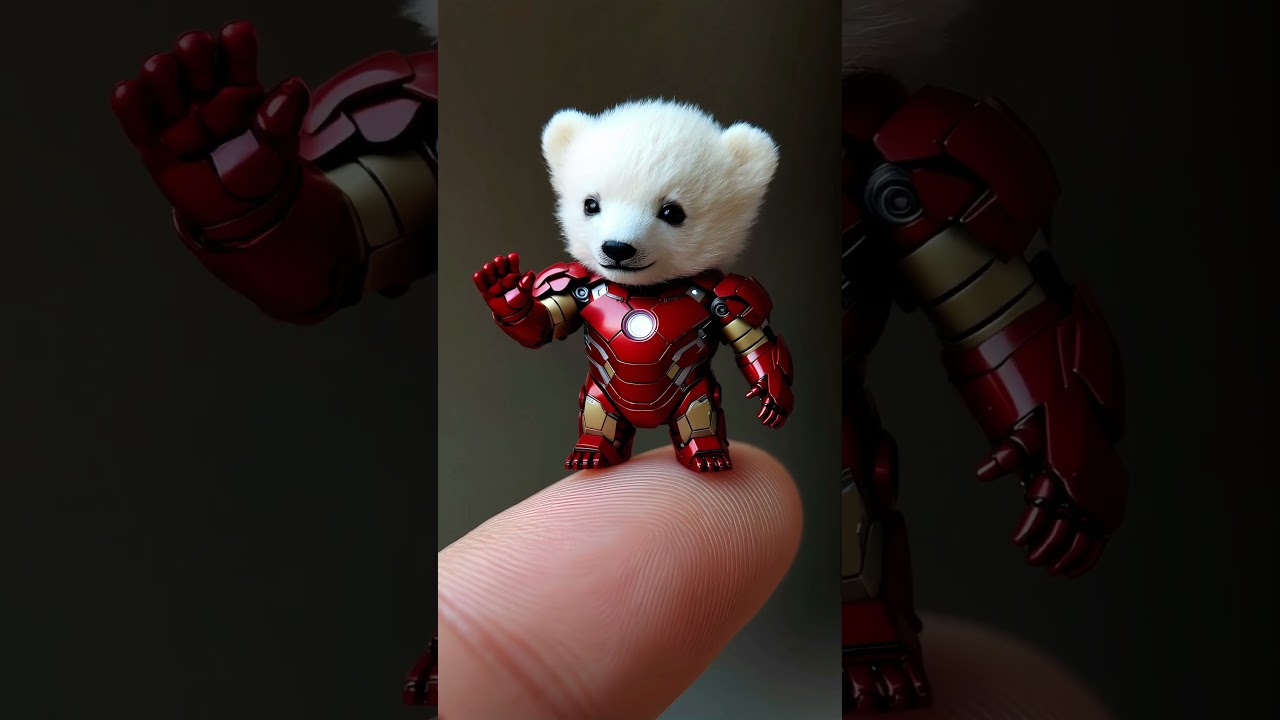 Iron Bear! 🐻🤖 #shorts #marvel #animals