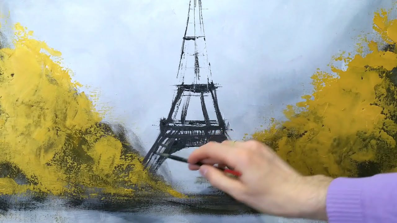 Abstract Cityscape Painting / Paris / Palette knife Painting for Home Decor