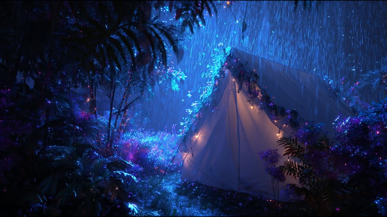 Rain on Tent • Cozy Night Rain Sounds for Sleep (10 Hours)