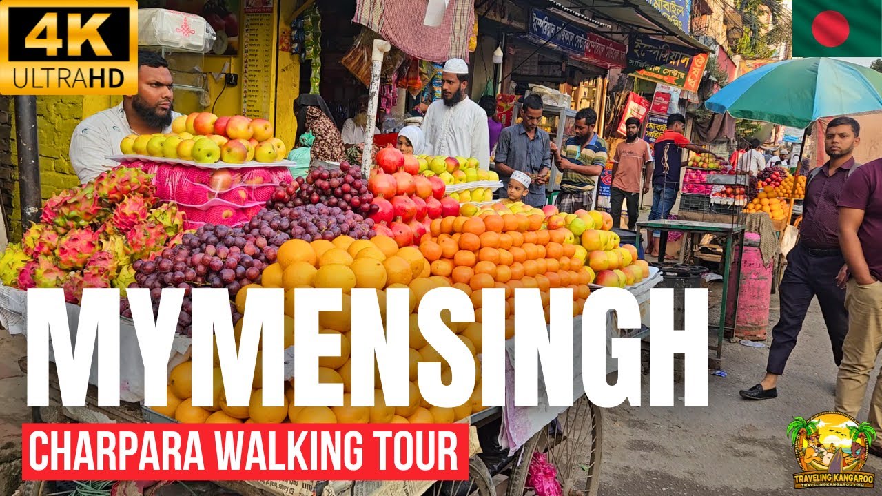 Charpara Mymensingh Bangladesh Walking Tour | Explore The Busy City Streets In 4K 🇧🇩
